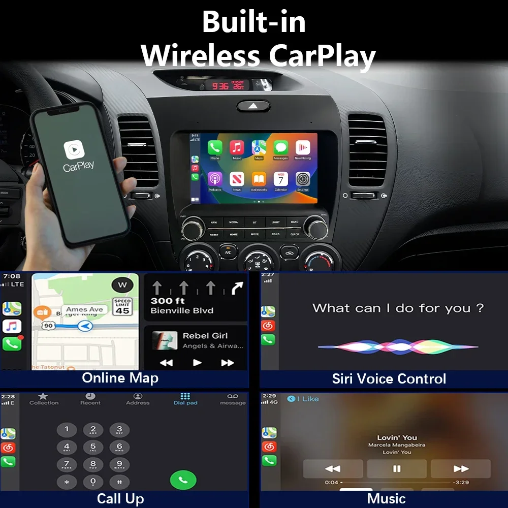 Автомобильный радиоприемник CHSTEK 8 дюймов Android 13 CarPlay для Kia Cerato Forte 3 K3 YD 2013-2018 с
