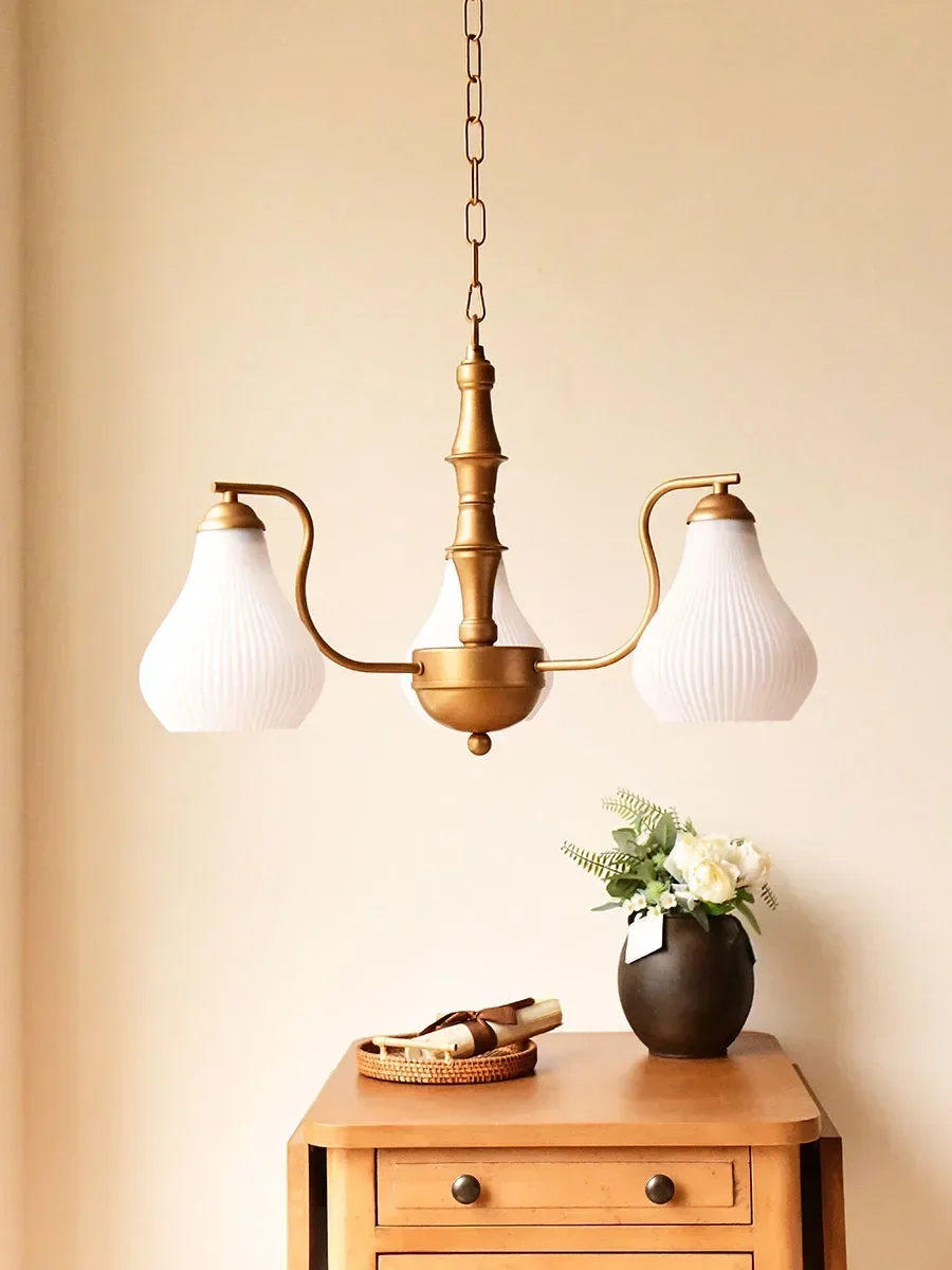 

[Lamp Set] Chandelier Retro Minimalist French Artistic American Country Living Room Bedroom Study Middle Ancient