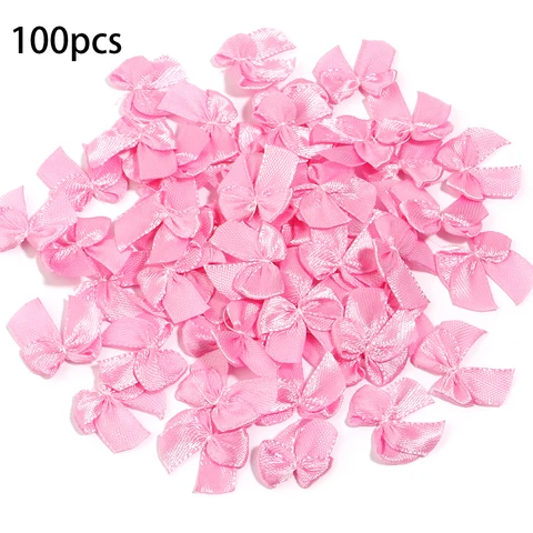 Красные атласные ленточные банты, 100 шт