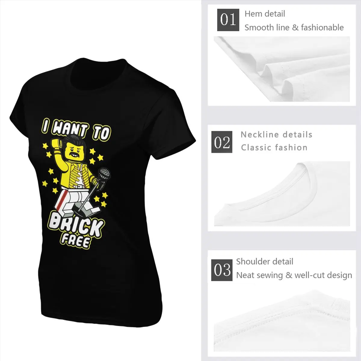 Забавная женская футболка Sh12 I Want To Block с карикатурой Freelego Queen Freddie Mercury крутая