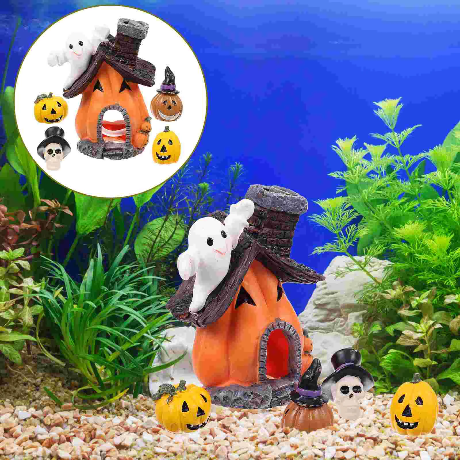 

5 Pcs Ornaments Fish Tank Halloween Small Decoration Prop Wear-resistant Aquarium Plastic Delicate Landscape Desktop
