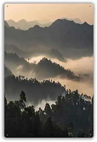 

Metal Sign Beautiful Scenary Of Mist With Mountain Range At PanoenThung Point In Kaeng Krachan National Modern Wall Art