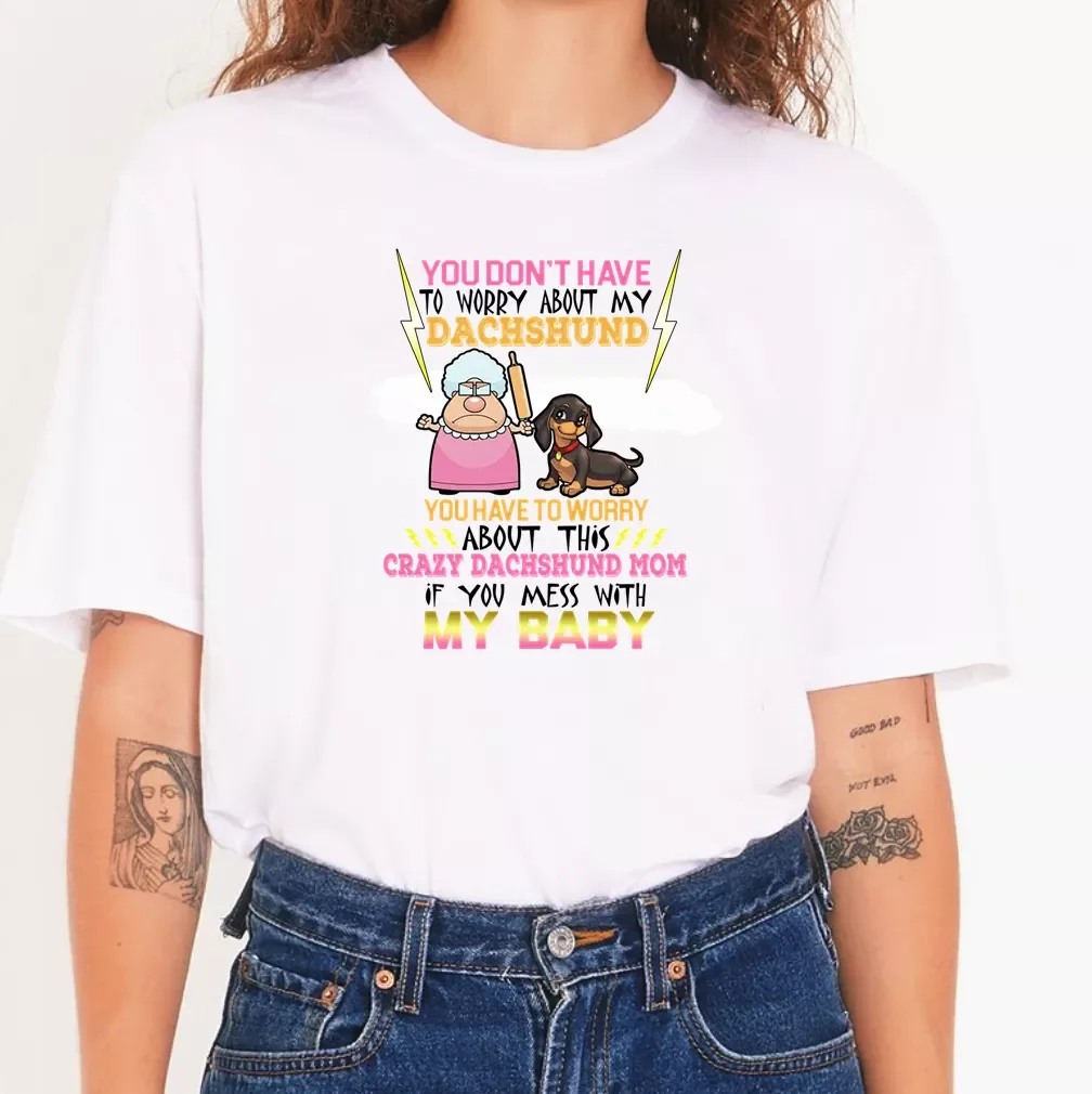 

Crazy Dachshund Mom t shirt customized products customized products womens graphic t shirts