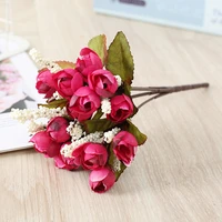 15 head small rose bud bride bouquet sztuczne kwiaty mariage champ%c3%aatre artificial silk flowers for wedding home decoration