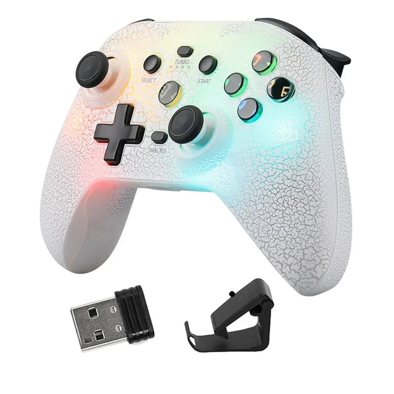 Фото Беспроводная игровая консоль Ns21 + приемник для Switch/Ps3/Ps4/Android/Ios 6-осевой гироскопический джойстик Двухмоторный Bluetooth-геймпад Прочный B-A №5