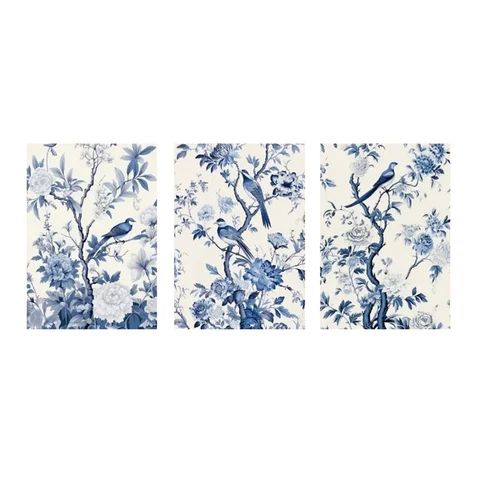 Алмазная живопись Fullcang Триптих Цветы и птицы