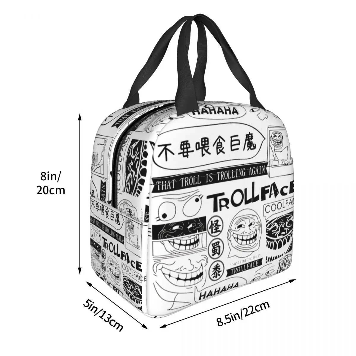 Изолированные ланч-пакеты с коллажем Trollface рисунком комиксов Rage аниме