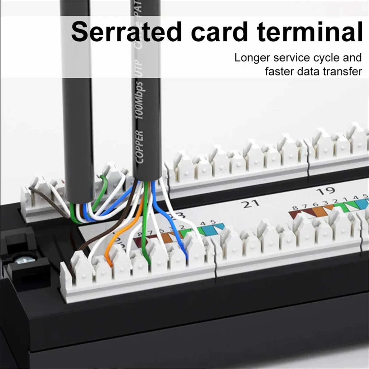 24-портовая патч-панель CAT6 UTP RJ45 19-дюймовый кабель 1U лицевая панель крепление в