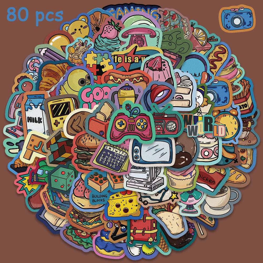 

10/40/80pcs Funny Carnival Party Stickers Vintage Style Cartoon Decals For Kid Toys Laptop Luggage Skateboards Scrapbook Sticker