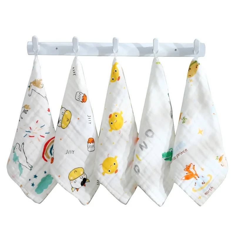 

Pure Cotton Seersucker Square Towel Six-layer High-density Hand Towel Children Baby Saliva Towel Infant Face Towel Beach Towel