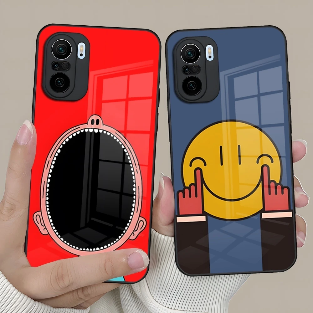 Забавный чехол J-Jean Jullien Art для Redmi 13 12 13c 12c Note Pro Plus 11 10 12s 11s из закаленного стекла