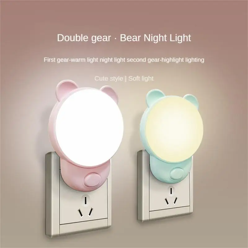 

Неяркий мерцающий двухцветный медведь, светильник для дома, детские лампы для сна, подключенные маленькие ночные лампы, долгая продолжительность, мягкий телефон