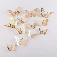 12 pcsset 3d wall stickers hollow butterfly for kids rooms home wall decor diy mariposas fridge stickers room decoration