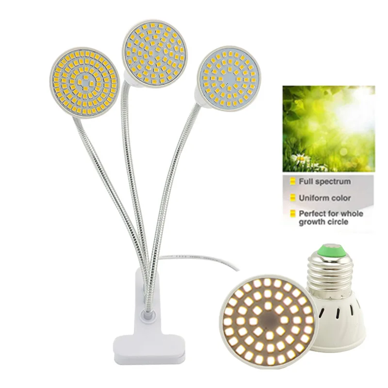 

60 80 LED Grow light for indoor plant flower Full Spectrum yellow sunlight phyto lamp holder Fitolamp growbox tent greenhouse p1