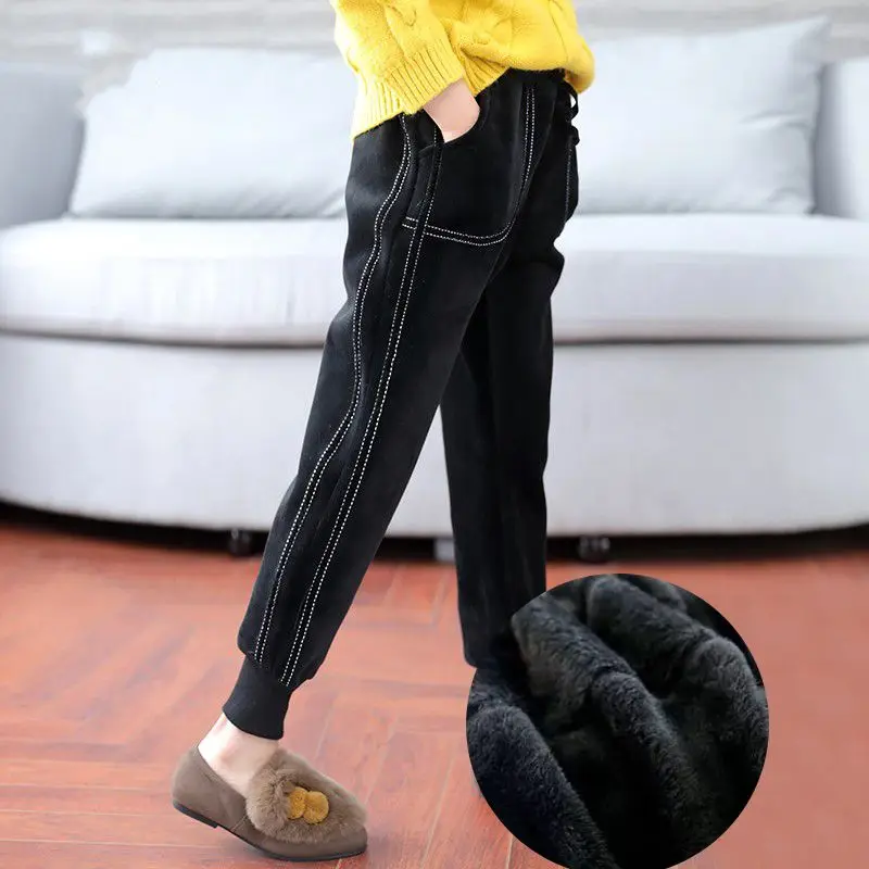 

High-quality Warm Thicken Boys Girl Down Pants Winter Children Trousers Teens Boy Girl Down Trousers Kids Down Padded Pants R126