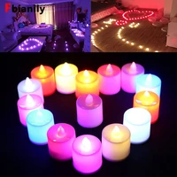 flameless led tea lights candles battery powered coloful flickering pillar candles votive tealight romantic party home decor