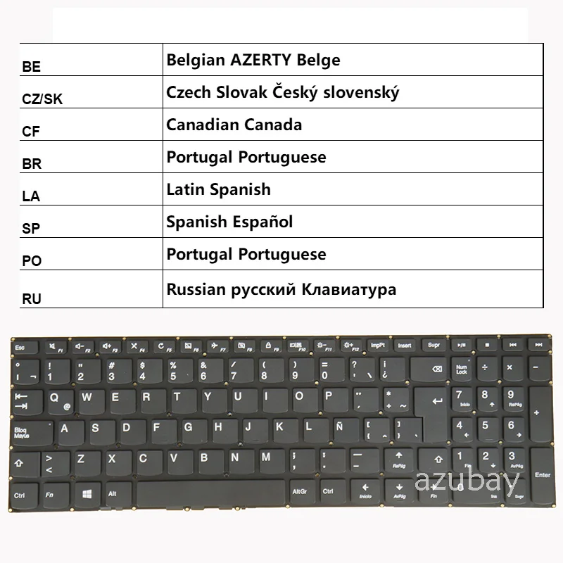 

Laptop Keyboard For Lenovo 310-15IKB 310-15ISK 310-15ISK Touch V110-15AST V110-15IAP V110-15ISK BE CZ/SK CF BR LA SP PO RU