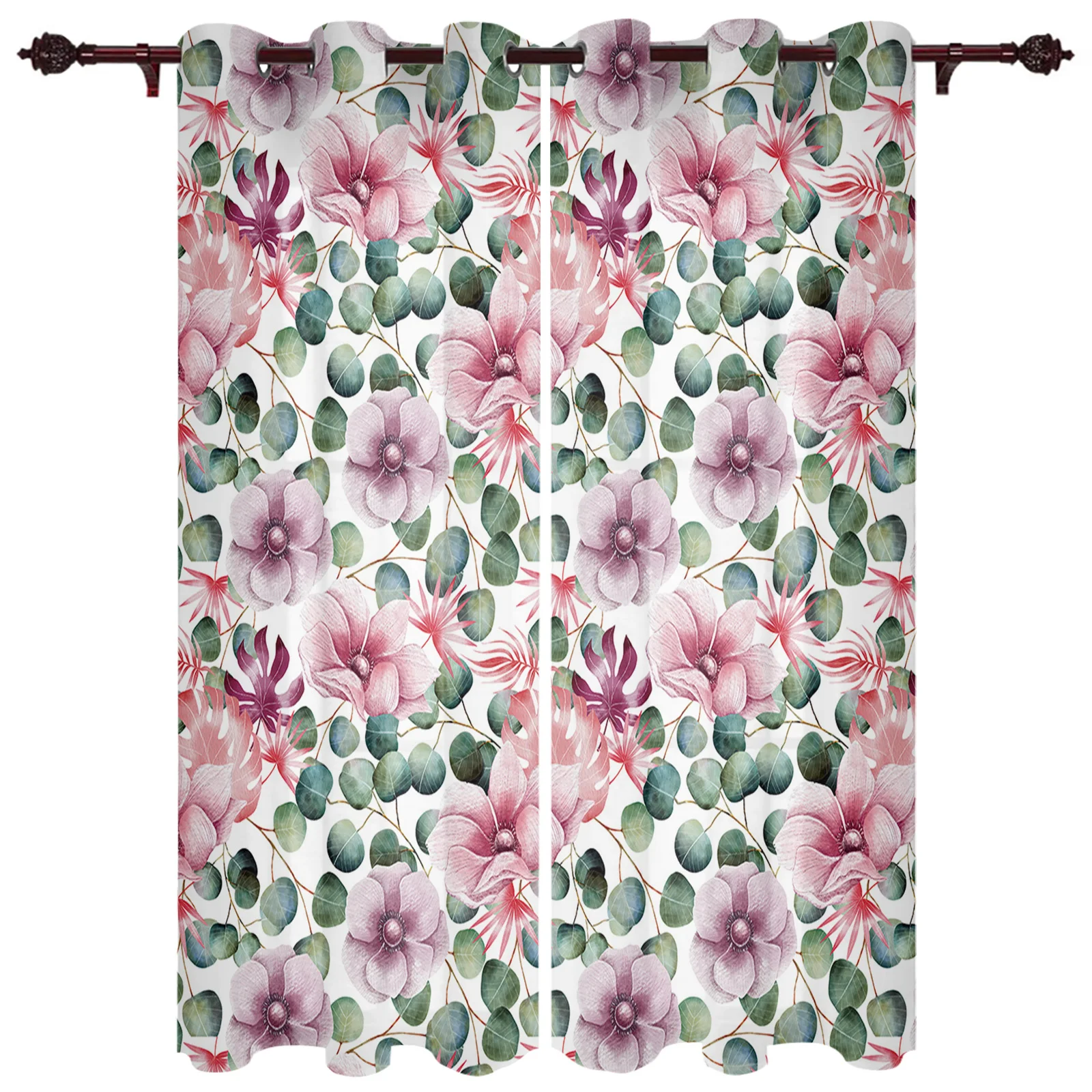 

Акварельные цветочные декоративные дизайнерские оконные занавески s Гостиная Дверь детской комнаты занавески кухонные Оконные Занавески