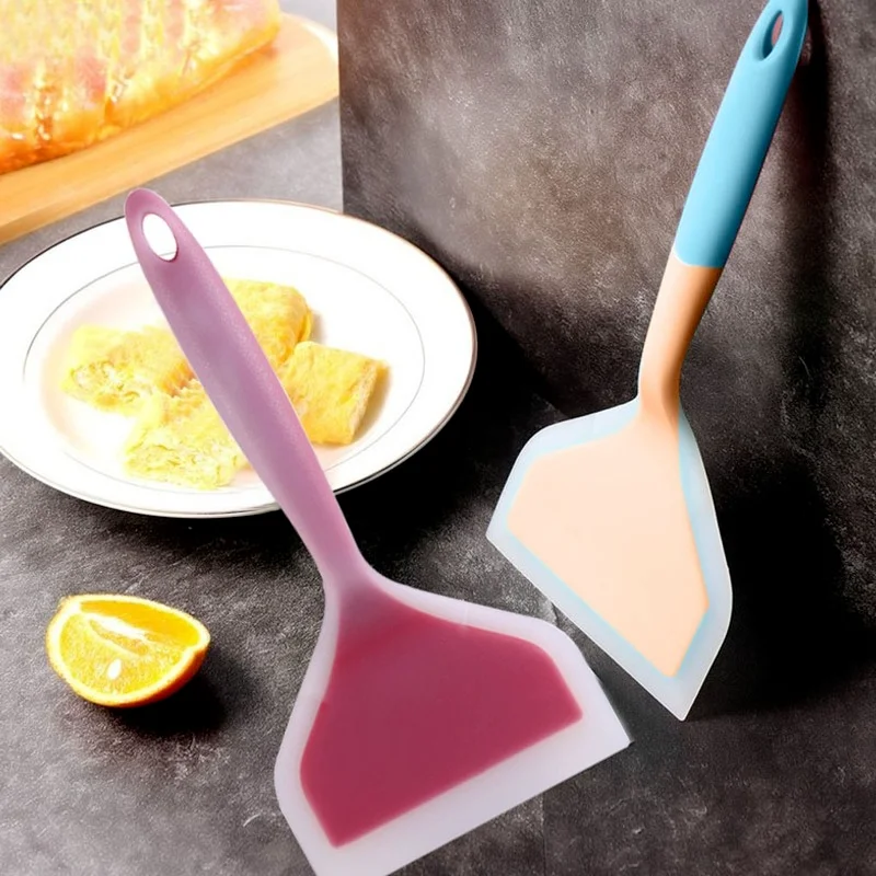 

Silicone Non-stick Kitchen Ware Cooking Utensils Spatula Beef Meat Egg Kitchen Scraper Wide Pizza Cooking Tools Shovel Spatula