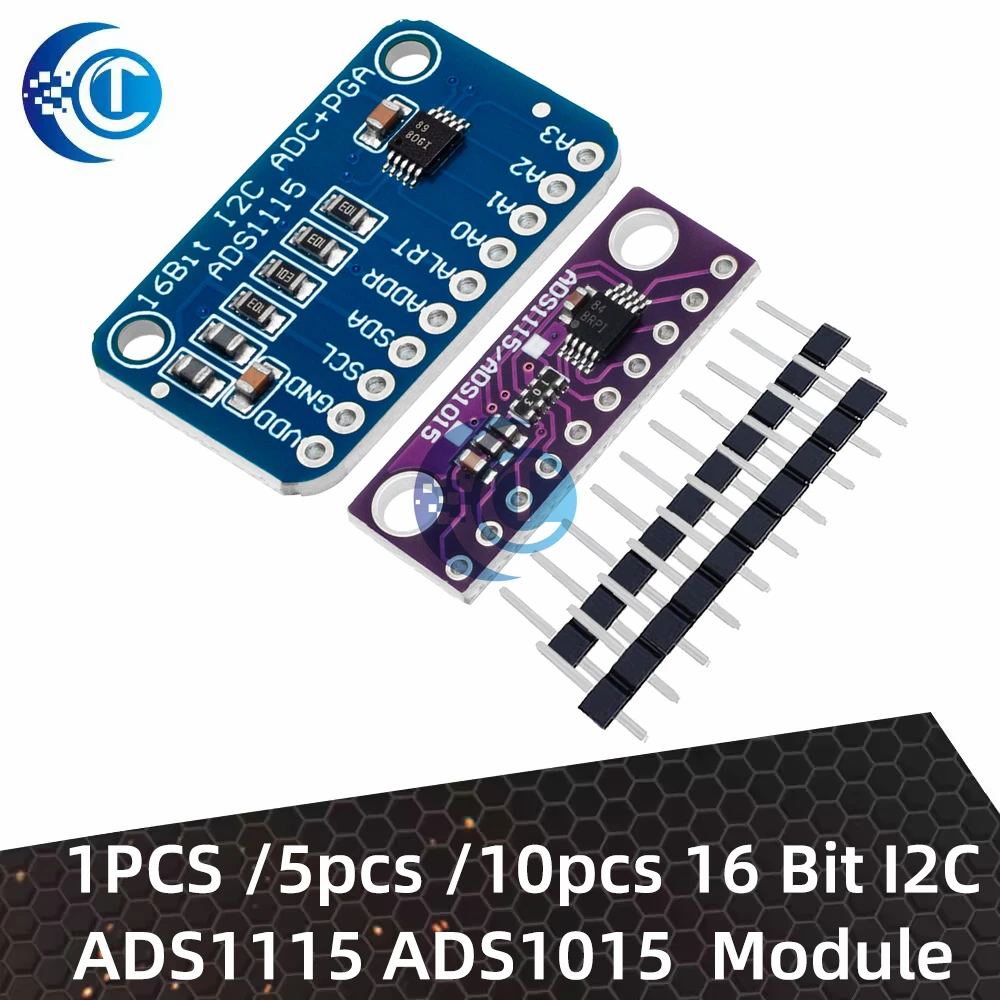 16 бит I2C ADS1115 ADS1015 модуль ADC 4-канальный с усилителем усиления для Arduino RPi 1 шт./5 шт./10
