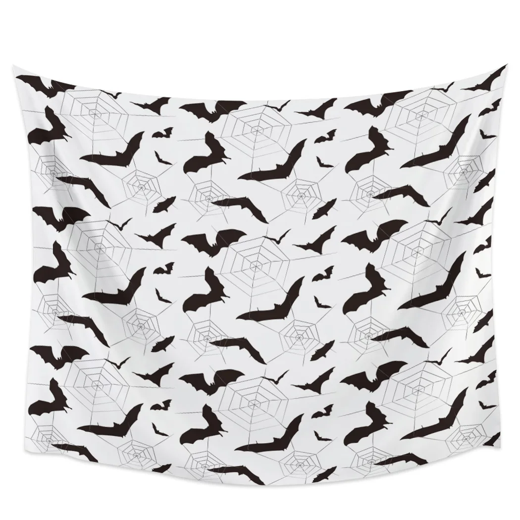 

Bat Web Cartoon White Blackout Curtains Table Runner Bathroom Set Blanket Tapestry