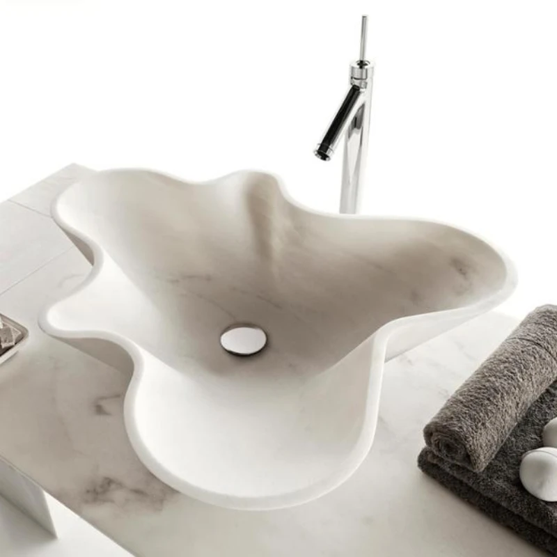 

Custom size countertop hand wash natural stone marble basin