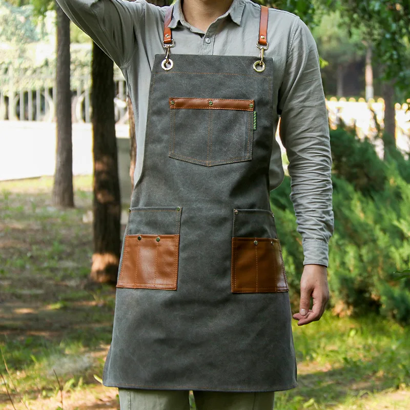 

Denim apron custom logo milk tea shop coffee shop restaurant hairdressing manicure men and women work clothes