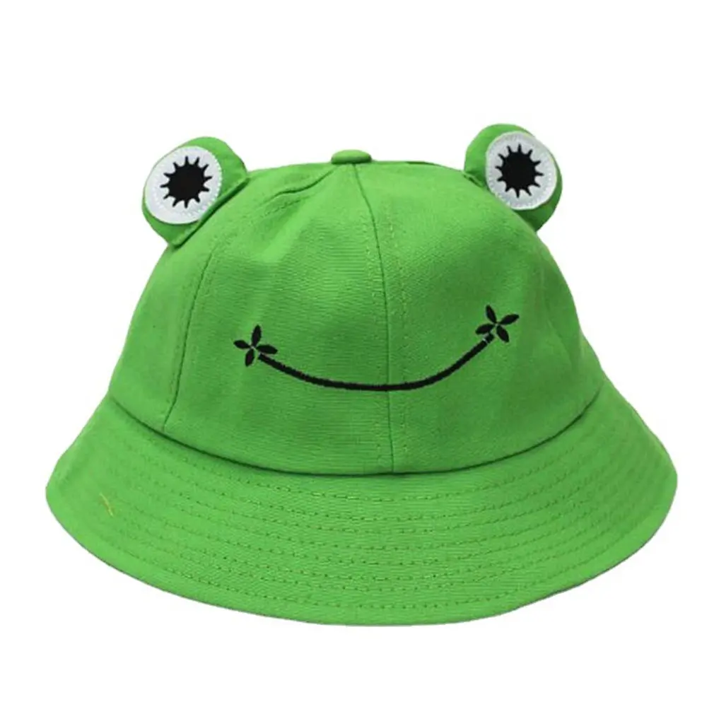 

Summer Sunscreen Fisherman Cap Beach Caps Outdoor Fishing Hunting Sunhat Headwear Foldable Cotton Cute Frog Bucket Hat