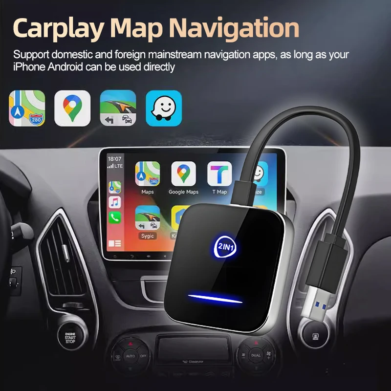 Для Volkswagen T-Roc A1 Mini 2in1 WiFi Обновление Plug and Play Беспроводная связь Apple CarPlay и Android