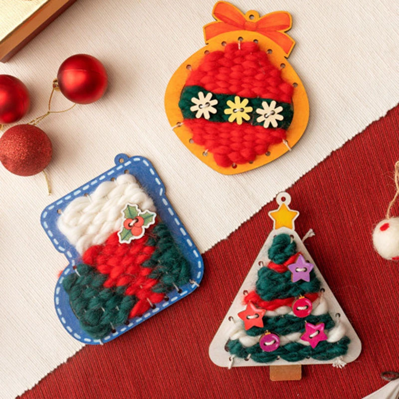 Baby DIY Winding Painting Toy Christmas Tree Decoration Pendant for Children's DIY Handmade Toy Material Christmas Craft Kits