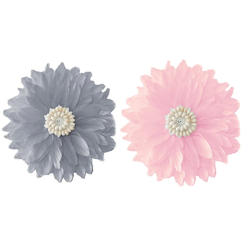 

Soft Feather Conch Artificial Flower Wall-Mounted Wedding Decoration Stage Party Home Decoration