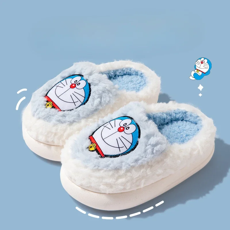 Хлопковые тапочки Doraemon три цвета Зимние Симпатичные Теплые Детские хлопковые с