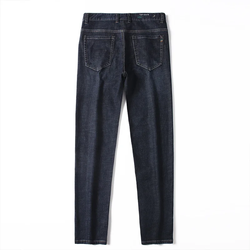 Джинсы мужские повседневные облегающие деловые брюки из денима прямые штаны для