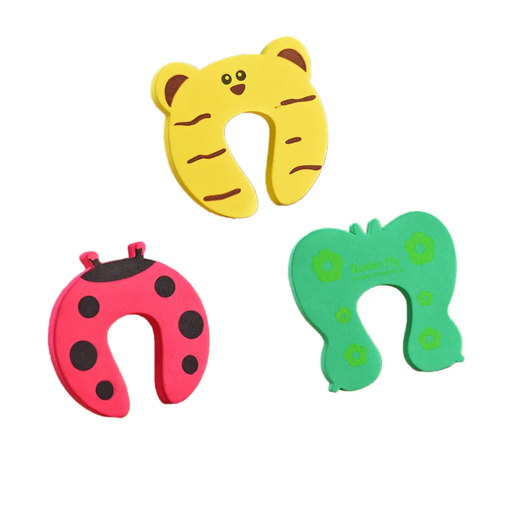 

5Pcs Baby Children Hand Pinch Safety Guard Set Security Stopper Children Safety Cartoon Animal Foam Door Stop Cushion