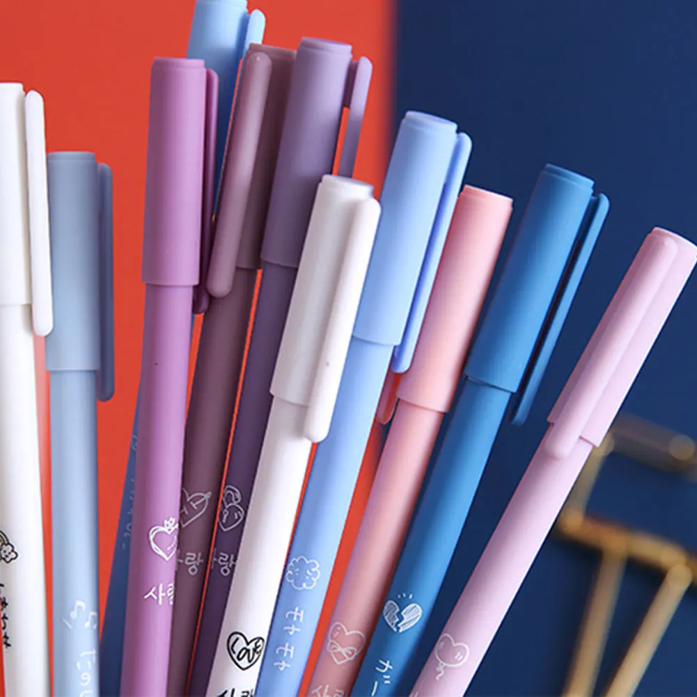 

6pcs/set 0.5mm Quick Drying Gel Pen Creative Cute Morandi Simple Small Fresh Gel Pen Kawaii Quick drying Cap Neutral Pen
