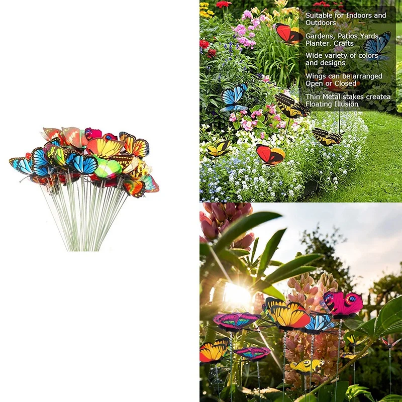 

Bunch Of Butterflies Garden Yard Planter Colorful Butterfly Stakes Garden Decoration Flower Pots Decoration