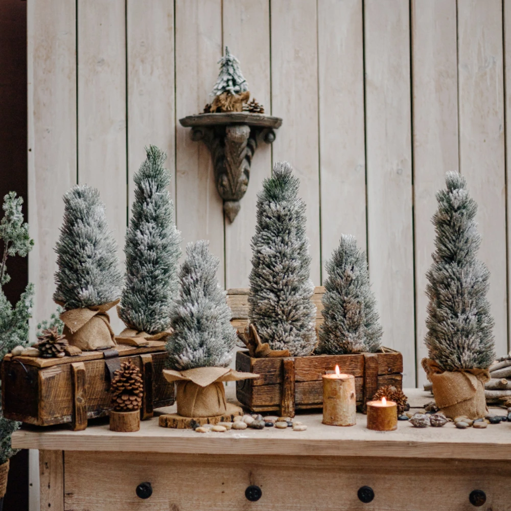 Рождественская елка Настольный Снег ниспадающий искусственным фонариком