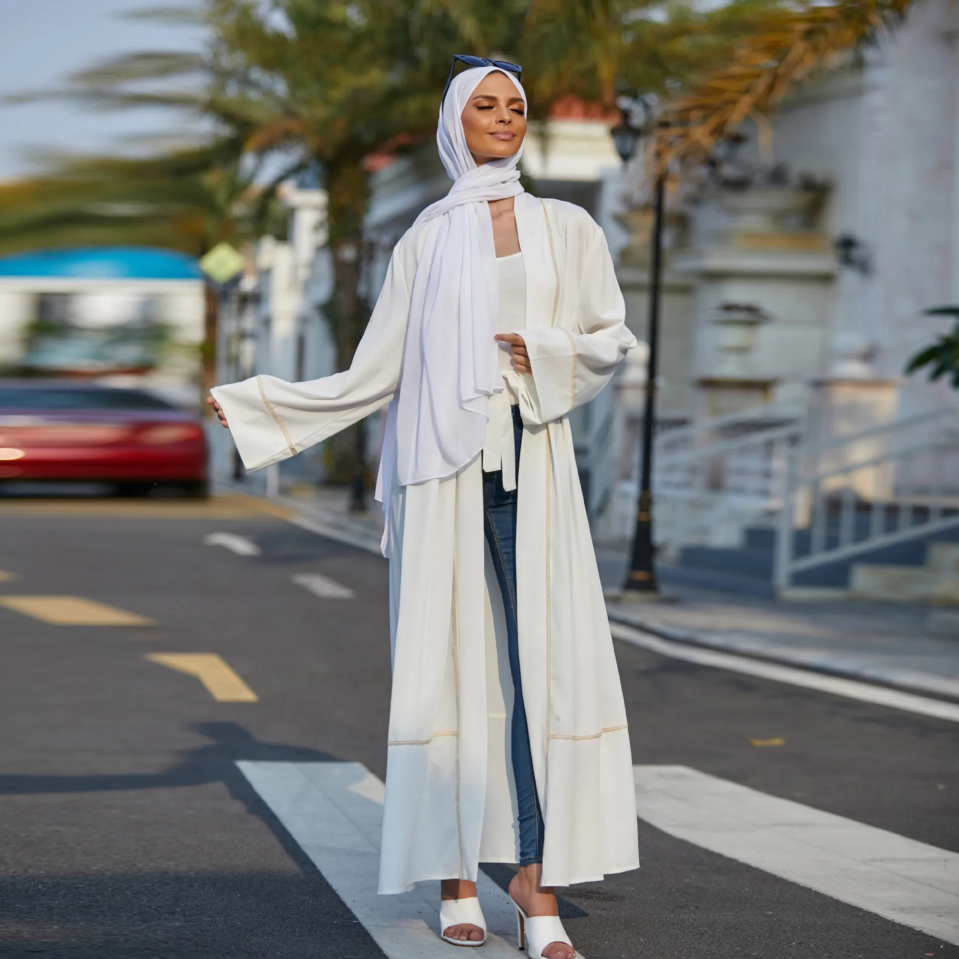Кафтан открытая абайя кимоно мусульманское модное хиджаб платье Турция Abayas для женщин Дубай Кафтан Исламская одежда длинное платье