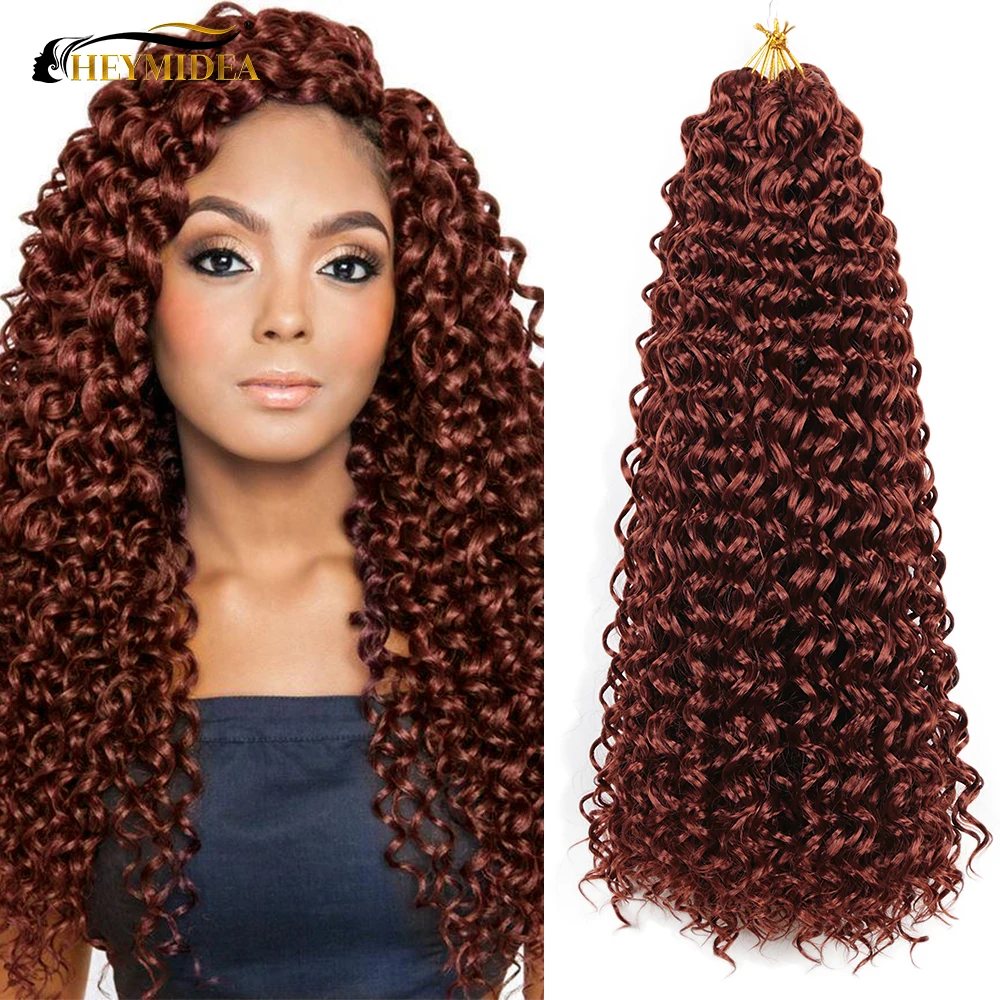Passion Twist Hair 22Inch Water Wave Synthetic Braids  Mazo Curl Crochet Braiding Hair Goddess Locs Hair Extensions HeyMidea