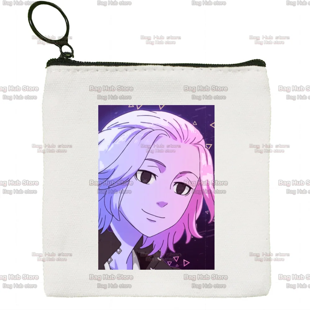 Tokyo Revengers Cute Mini Coin Purse Canvas Student Wallet Coin Case Zipper Hand Female Key Case