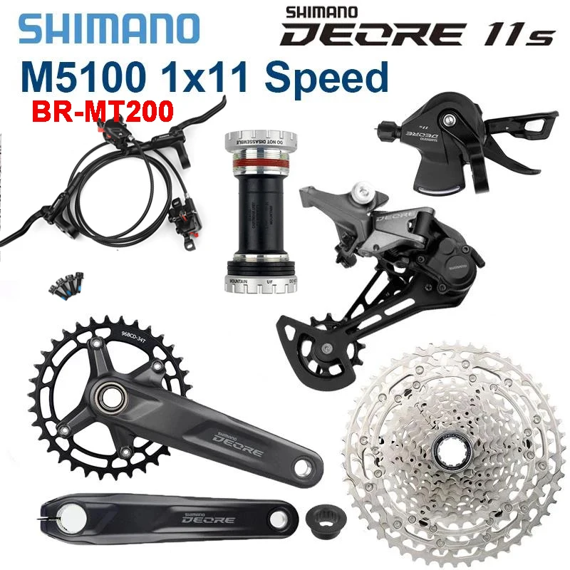 

SHIMANO DEORE M5100 11S Groupset SL + RD-M5100 mt200гидравлический дисковый тормоз CS-M5100 кассета с цепью BB52/MT500 K7 11V Kit