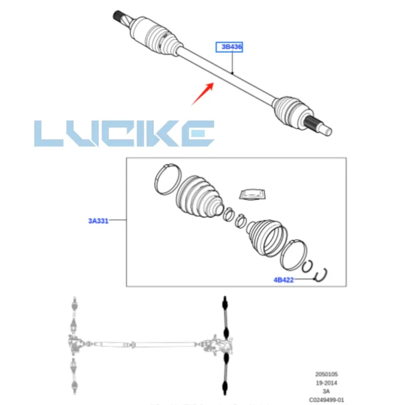 Подходит для приводного вала Range Rover Discovery LR133241 LR133247 LR117566