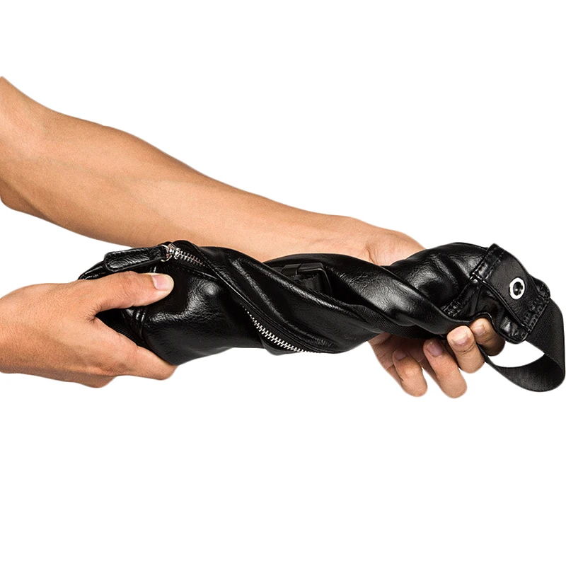 Роскошная кожаная поясная сумка для мужчин модная Регулируемая бананка на ремне