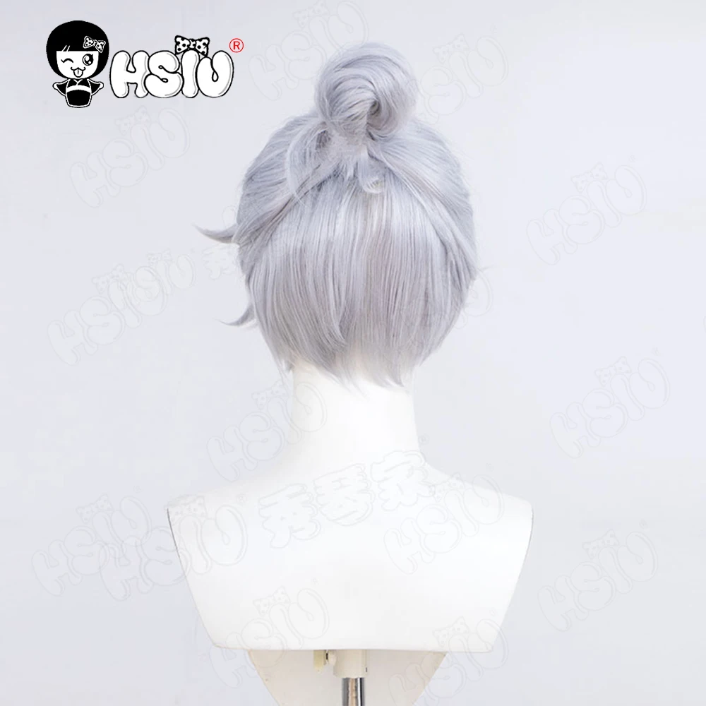 Парик для косплея Aesop Car HSIU 30 см серо-синие короткие волосы синтетический парик +