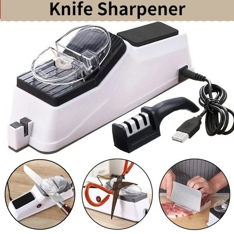 

Electric Knife Sharpener USB Power Diamond Bars Knife Sharpening Stone For Kitchen Tool EDC Knives Scissors Kitchen Supplies