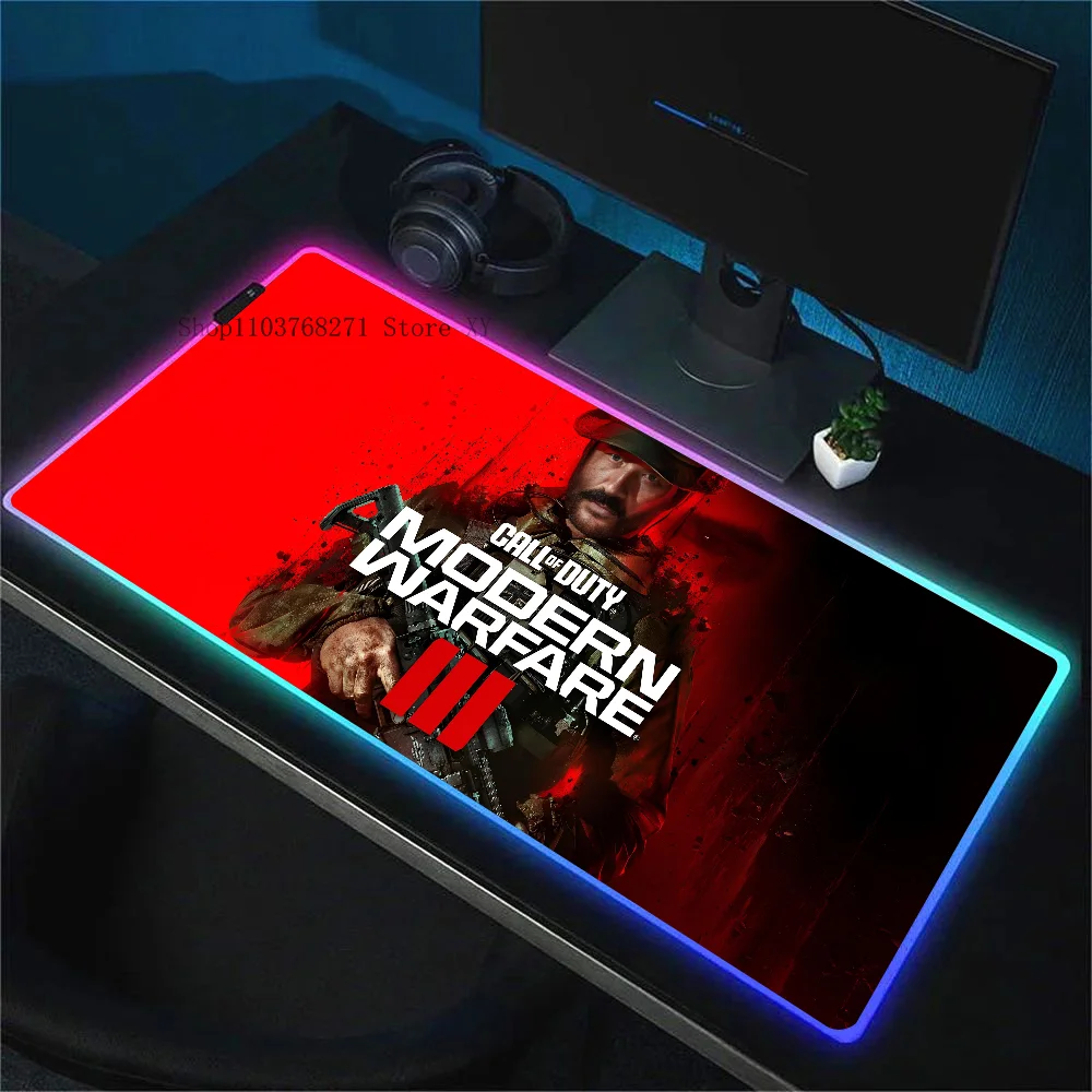 Call Of Duty M-Modern W-Warfare Mousepad XXL RGB Gaming Mouse Pads HD Black Gamer Accessories Large LED