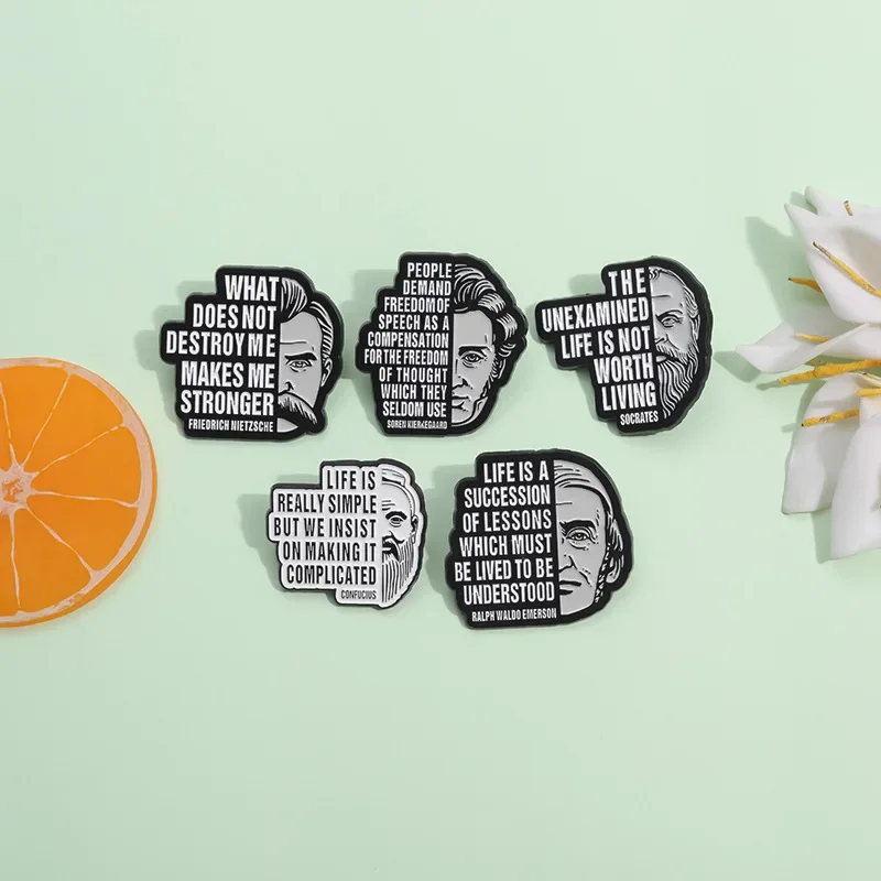 Металлические эмалированные булавки философ основной теории