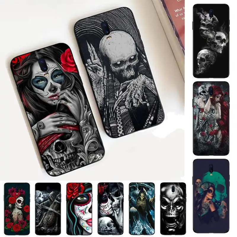

Gothic Fashion Skull Phone Case for Vivo Y91C Y11 17 19 17 67 81 Oppo A9 2020 Realme c3