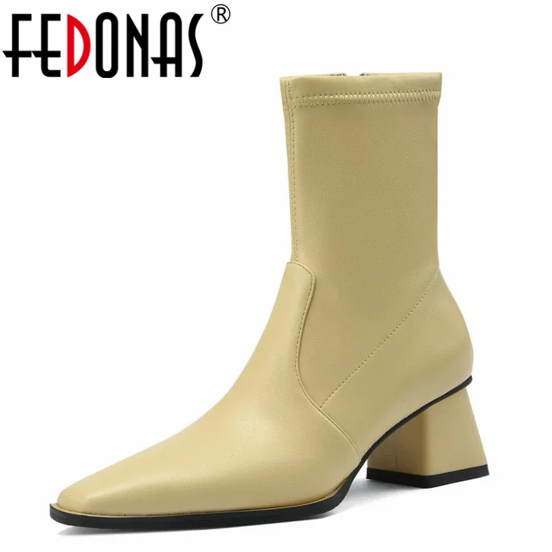 

FEDONAS New Concise Brand Design Woman Ankle Boots Autumn Winter Warm Basic Party Office Lady Lovely Wedding Sexy Shoes Woman