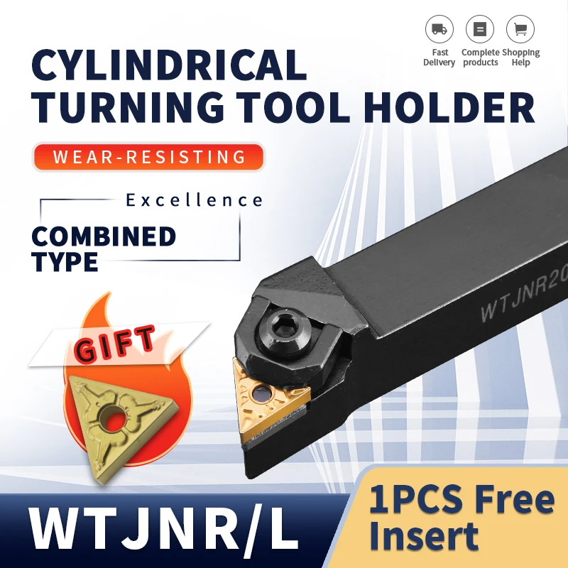 

1pc External Turning Tool Holder WTJNR1616K16 WTJNR2020K16 WTJNR2525M16 WTJNR3232P16 Lathe Cutting Tools Bar+TNMG Carbide Insert